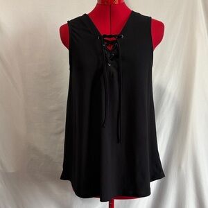 Chic Black Lace-Up Tank Top SM307